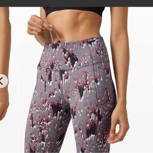 Lululemon fast & free high rise tight leggings 25" floral flux multi size 4